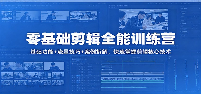 零基础剪辑全能训练营：基础功能+流量技巧+案例拆解，快速掌握剪辑核心技术-谷进海小站