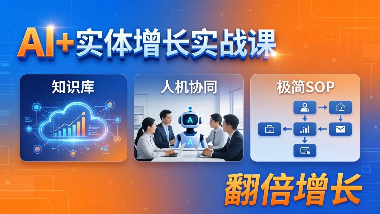 AI+实体增长实战课：知识库+人机协同+极简SOP，助力实体业务翻倍增长-谷进海小站