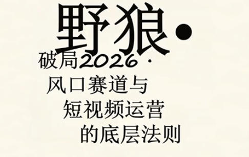 野狼团队·多平台实操运营课，覆盖AI口播、服装、好物、漫剪等热门玩法(更新4月)-谷进海小站