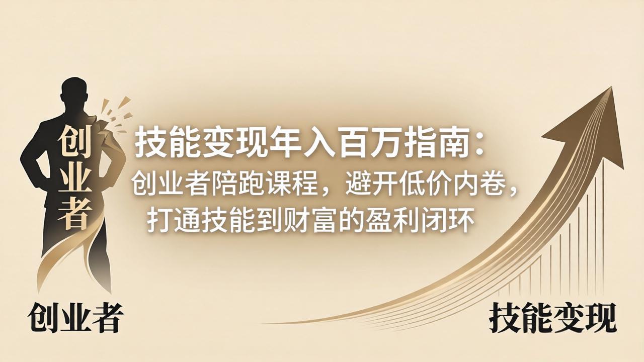 技能变现年入百万指南：创业者陪跑课程，避开低价内卷，打通技能到财富的盈利闭环-谷进海小站