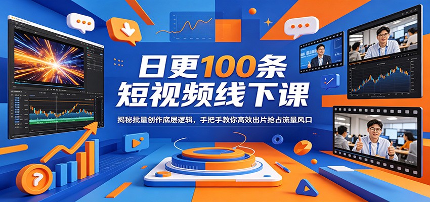 日更100条短视频线下课：揭秘批量创作底层逻辑，手把手教你高效出片抢占流量风口-谷进海小站