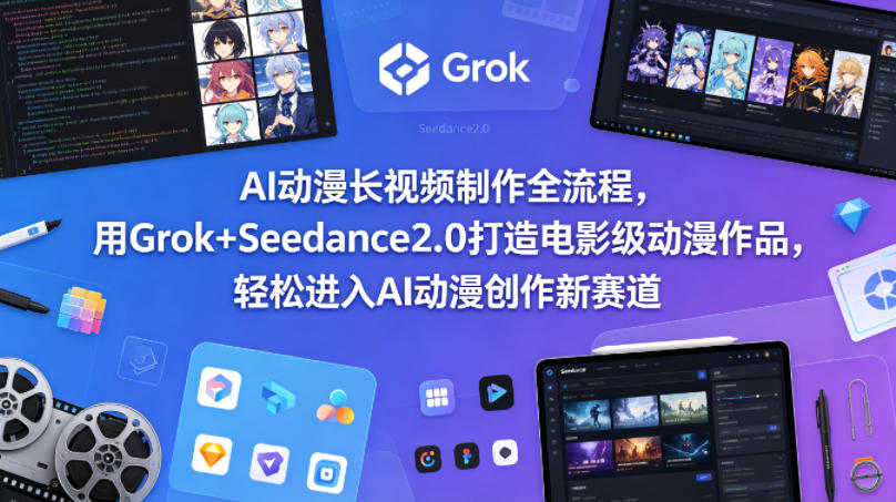 AI动漫长视频制作全流程，用Grok+Seedance2.0打造电影级动漫作品，轻松进入AI动漫创作新赛道-谷进海小站