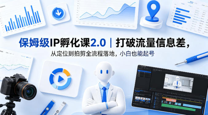 保姆级IP孵化课2.0｜打破流量信息差，从定位到拍剪全流程落地，小白也能起号-谷进海小站