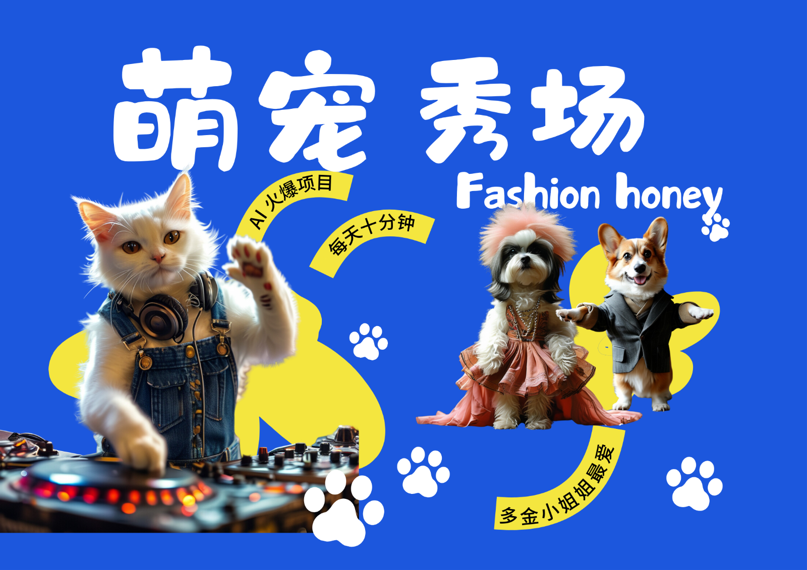 酷飒动物跳舞走秀 时尚喵FASHION汪 多金小姐姐最爱的 轻松月入破W-谷进海小站
