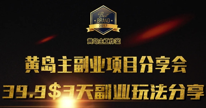 黄岛主副业分享会1期：3天3个副业玩法，速度上车-谷进海小站