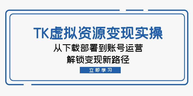 TK虚拟资料变现实操：从下载部署到账号运营，解锁变现新路径-谷进海小站