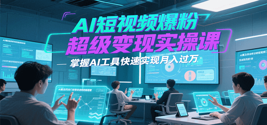AI短视频爆粉超级变现实操课，掌握AI工具快速实现月入过万-谷进海小站