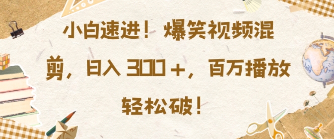 小白速进，爆笑视频混剪，日入3张，百万播放轻松破【揭秘】-谷进海小站