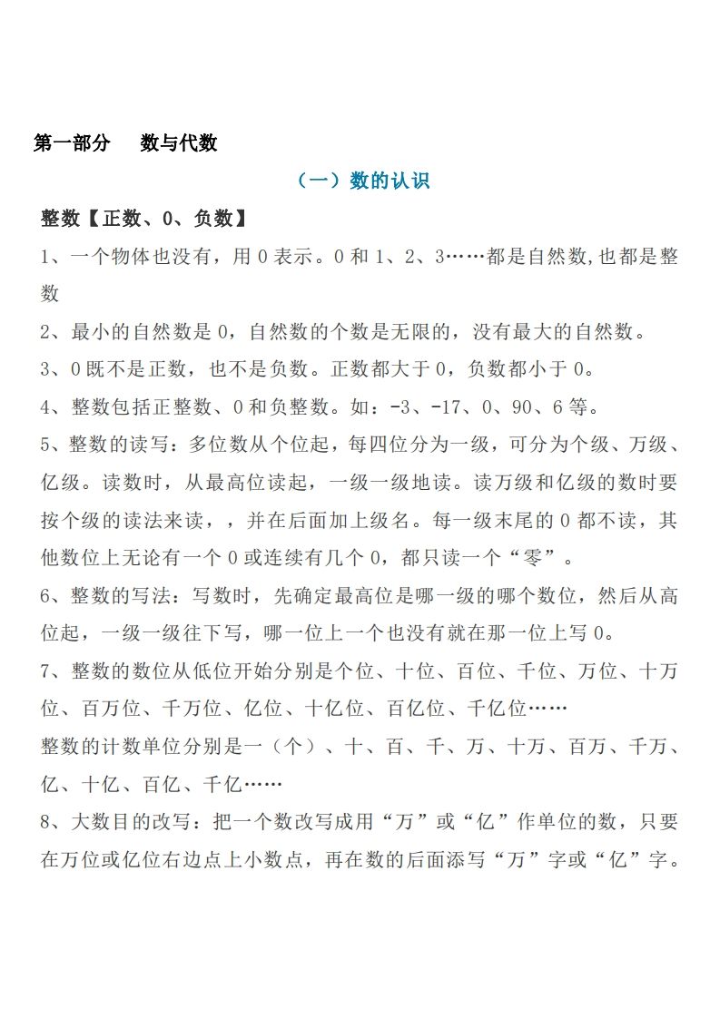 六下苏教版数学知识点汇总-谷进海小站