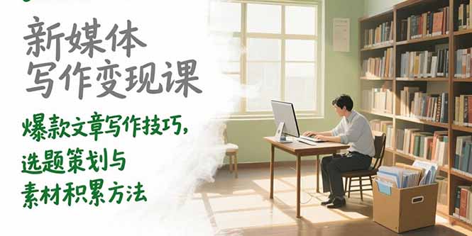 新媒体写作变现课，爆款文章写作技巧，选题策划与素材积累方法-谷进海小站