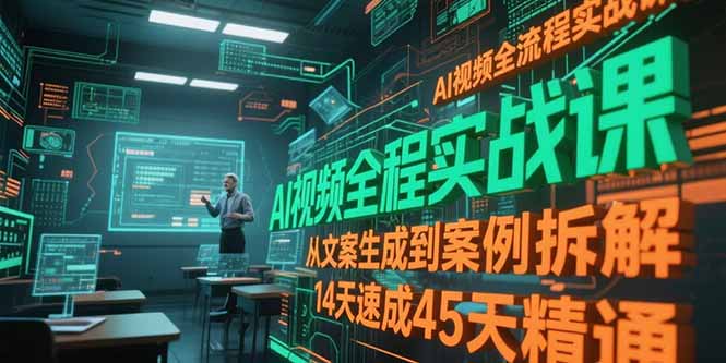 AI视频全流程实战课，从文案生成到案例拆解，14天速成45天精通-谷进海小站