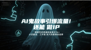 AI鬼故事引爆流量，还能做IP，视频号多渠道收益单日1k+，小白副业、工作室放大的最佳选择-谷进海小站