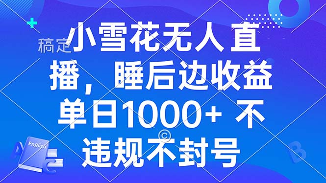 小雪花无人直播 睡后收益单日1000+ 零粉丝新号开播 不违规 看完就会-谷进海小站
