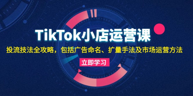 TikTok小店运营课：投流技法全攻略，包括广告命名 扩量手法及市场运营方法-谷进海小站