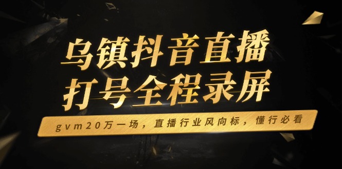 乌镇抖音直播打号全程录屏，gvm20万一场，直播行业风向标，懂行必看-谷进海小站