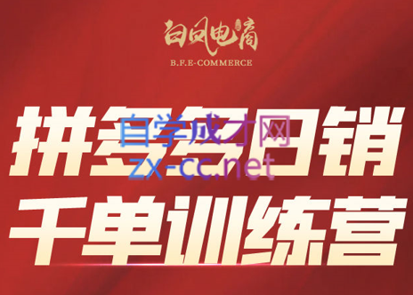 白凤电商·拼多多日销千单训练营(更新5月)-谷进海小站