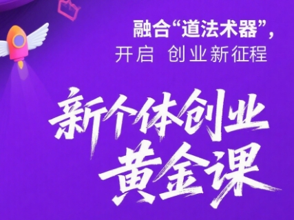 新个体创业黄金课：道法术器四维抢占2025红利-谷进海小站