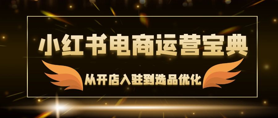 小红书电商运营宝典：从开店入驻到选品优化，一站式解决你的电商难题-谷进海小站
