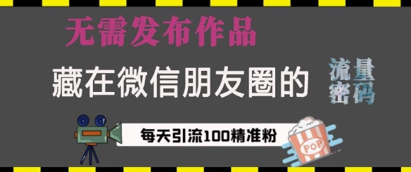 藏在微信朋友圈的流量密码，无需发布作品，单日引流100+精准创业粉【揭秘】-谷进海小站