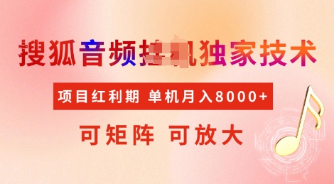 全网首发搜狐音频挂JI独家技术，项目红利期，可矩阵可放大，稳定月入8k【揭秘】-谷进海小站