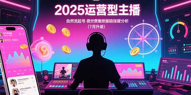 2025运营型主播：自然流起号，微付费投放技巧，罗盘数据深度解析(7月更新-谷进海小站