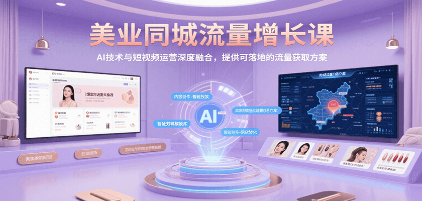 美业同城流量增长课，AI技术与短视频运营深度融合，提供可落地的流量获取方案-谷进海小站
