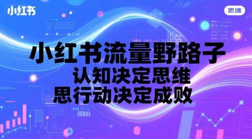 小红书流量野路子，认知决定思维，思维决定行动，行动决定成败-谷进海小站