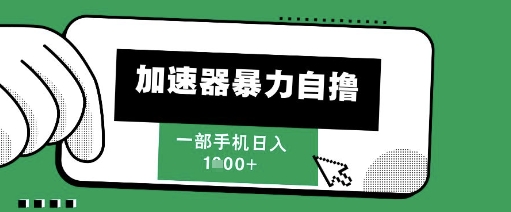 205新风口，加速器暴力自撸，单机日入1k+【揭秘】-谷进海小站