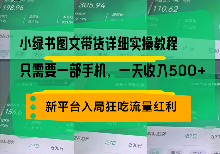 小绿书图文带货详细实操教程，只需要一部手机，一天收入500+，轻松变现-谷进海小站