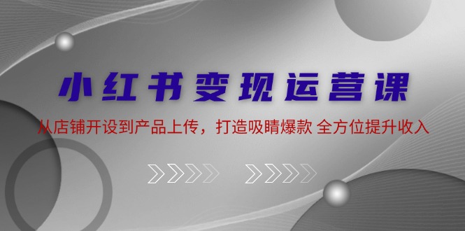 小红书变现运营课：从店铺开设到产品上传，打造吸睛爆款 全方位提升收入-谷进海小站