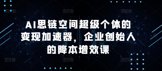 AI思链空间超级个体的变现加速器，企业创始人的降本增效课-谷进海小站