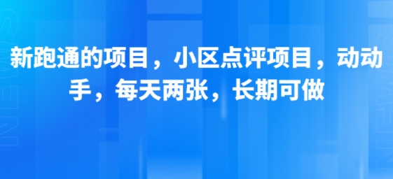 新跑通的项目，小区点评项目，动动手，每天两张，长期可做-谷进海小站