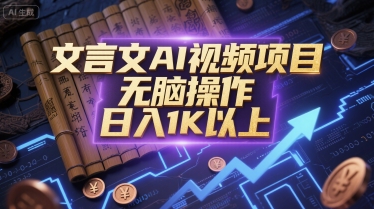 文言文AI视频项目，无脑操作，日入1K以上-谷进海小站