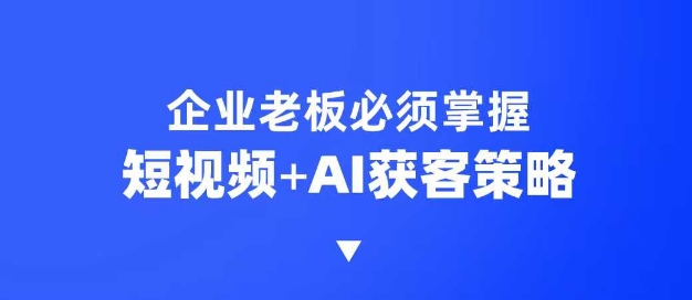 企业短视频AI获客霸屏流量课，6步短视频+AI突围法，3大霸屏抢客策略-谷进海小站