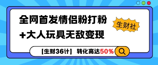 【生财36计】全网首发情侣粉打粉+大人玩具无敌变现-谷进海小站