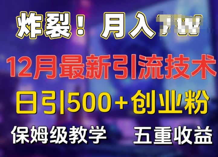 炸裂!揭秘12月最新日引流500+精准创业粉，多重收益保姆级教学-谷进海小站