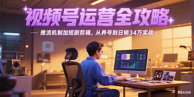 2025视频号运营全攻略，推流机制加短剧剪辑，从养号到日销34万实战-谷进海小站