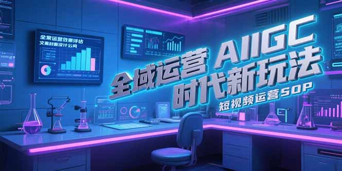 全域运营AIGC时代新玩法，文案封面设计公式，短视频运营SOP-谷进海小站