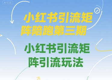 小红书引流矩阵陪跑第三期，小红书引流矩阵引流玩法-谷进海小站