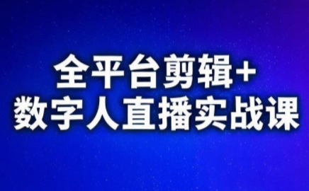 视频号、快手、抖音全平台剪辑+数字人直播实战课(更新7月)​-谷进海小站