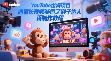YouTube出海项目，油管长视频赛道之猴子达人秀制作教程-谷进海小站