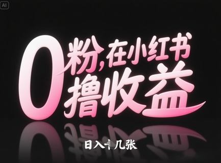 0粉在小红书撸收益，日入几张-谷进海小站