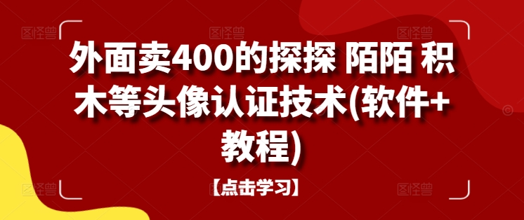 外面卖400的探探 陌陌 积木等头像认证技术(软件+教程)-谷进海小站