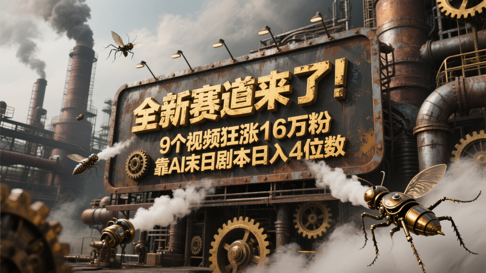 全新赛道来了！9个视频狂涨16万粉，靠AI末日剧本日入4位数，评论区爆肝追更！-谷进海小站