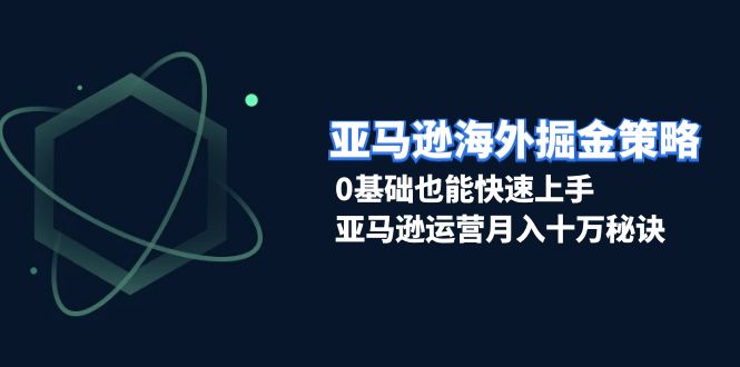 亚马逊海外掘金策略，0基础也能快速上手，亚马逊运营月入十万秘诀-谷进海小站