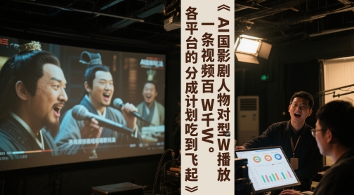 AI三国影视剧人物对口型唱歌玩法，一条视频百W千W播放，各平台的分成计划吃到飞起-谷进海小站