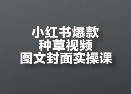 小红书爆款种草视频图文封面实操课，​开店、选品、引流、变现全流程-谷进海小站