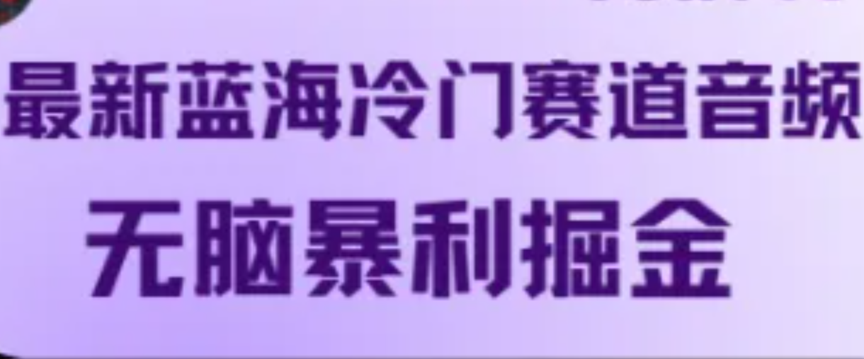 最新蓝海冷门赛道音频，无脑暴利掘金-谷进海小站