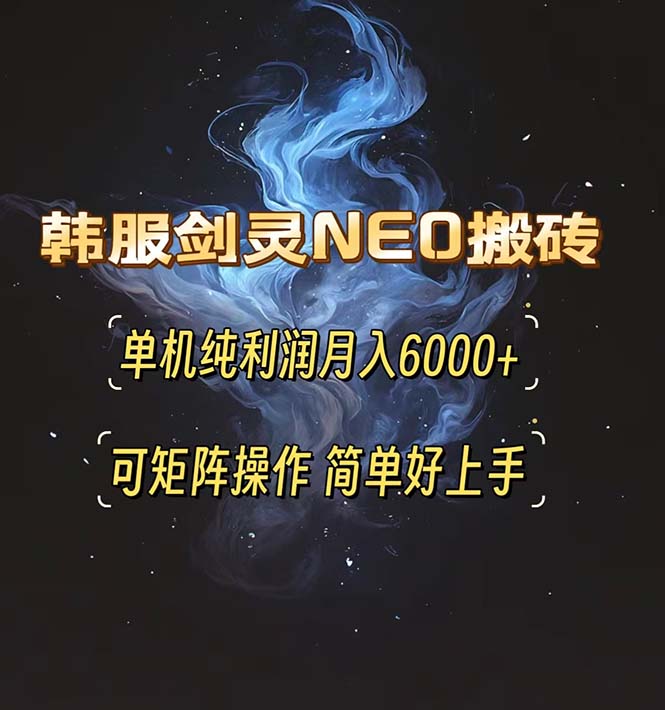 韩服剑灵NEO搬砖攻略，单机纯利润月入6000+ 可矩阵操作，简单好上手。-谷进海小站