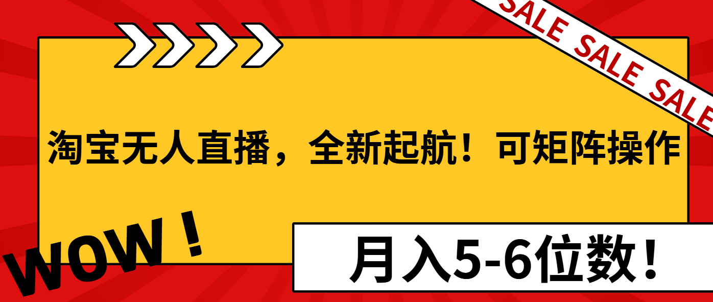 淘宝无人直播，全新起航！可矩阵操作，月入5-6位数！-谷进海小站